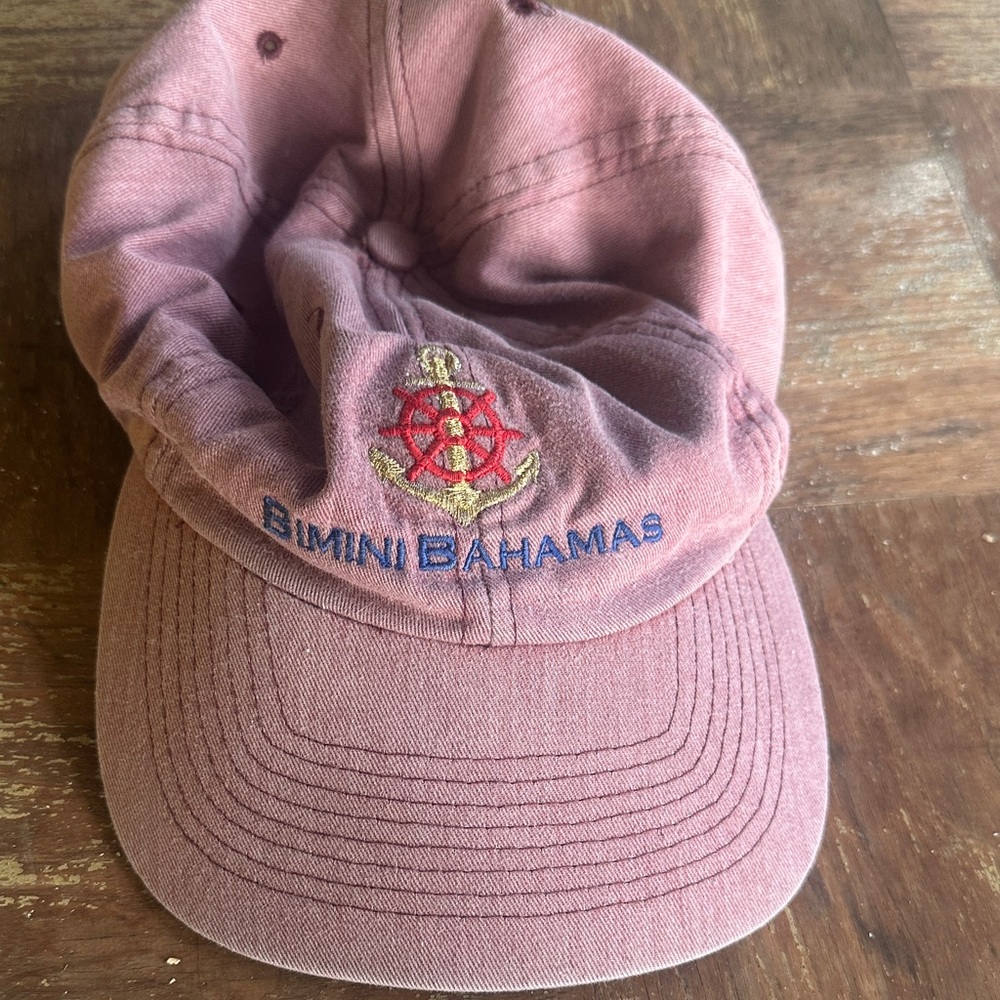 Bimini Bahamas Pink Baseball Cap 90s Style Preppy